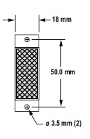 Banner Engineering Retroreflector; rectangular; acrylic target; 40mm x 18mm; screw mount